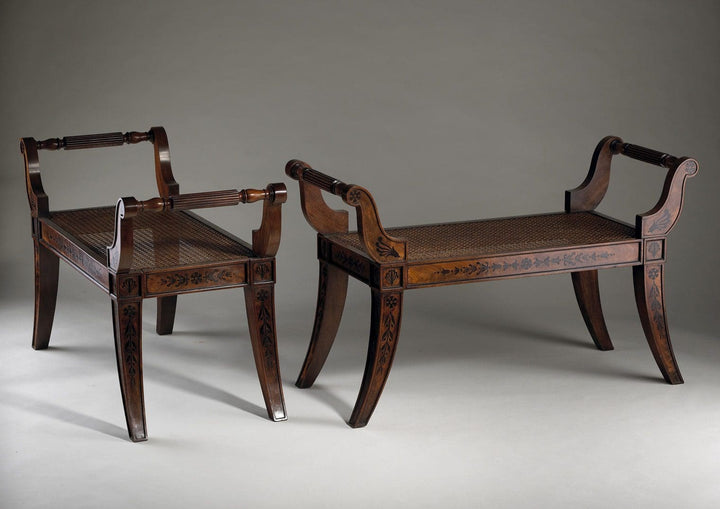 Pair of Regency mahogany window seats attributed to George Bullock, elegant craftsmanship by Collection CK20