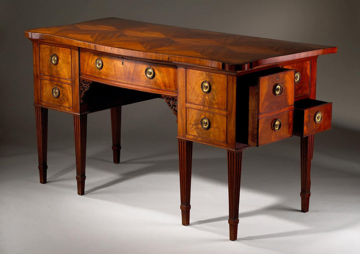George III Mahogany Sideboard Henry Hill of Marlborough mid 18th century with parquetry top and drawers England circa 1765