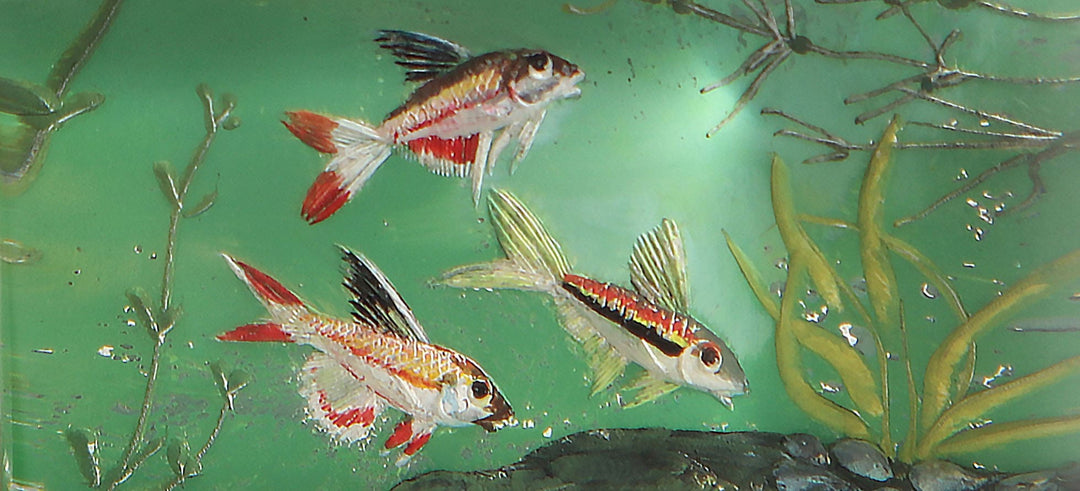 Dunhill Aquairium Table Lighter – Freshwater Scene in Green