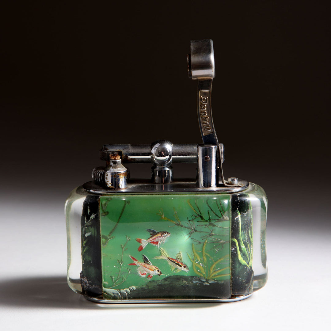 Dunhill Aquairium Table Lighter – Freshwater Scene in Green