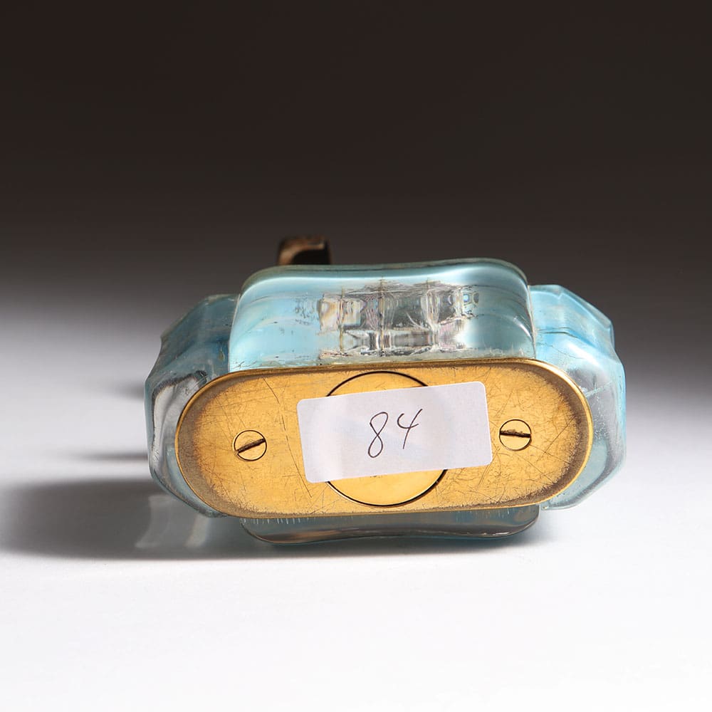 Rare Dunhill Aquarium Ship Lighter HMS Royal William with gold-plated base and lucite details by Collection JA10