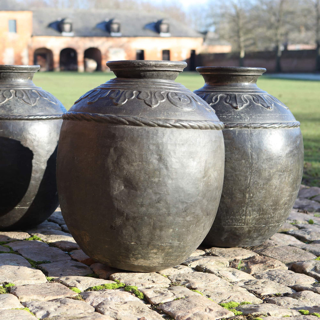 A Set of Four Large Scale Sindh Bronze Pots
