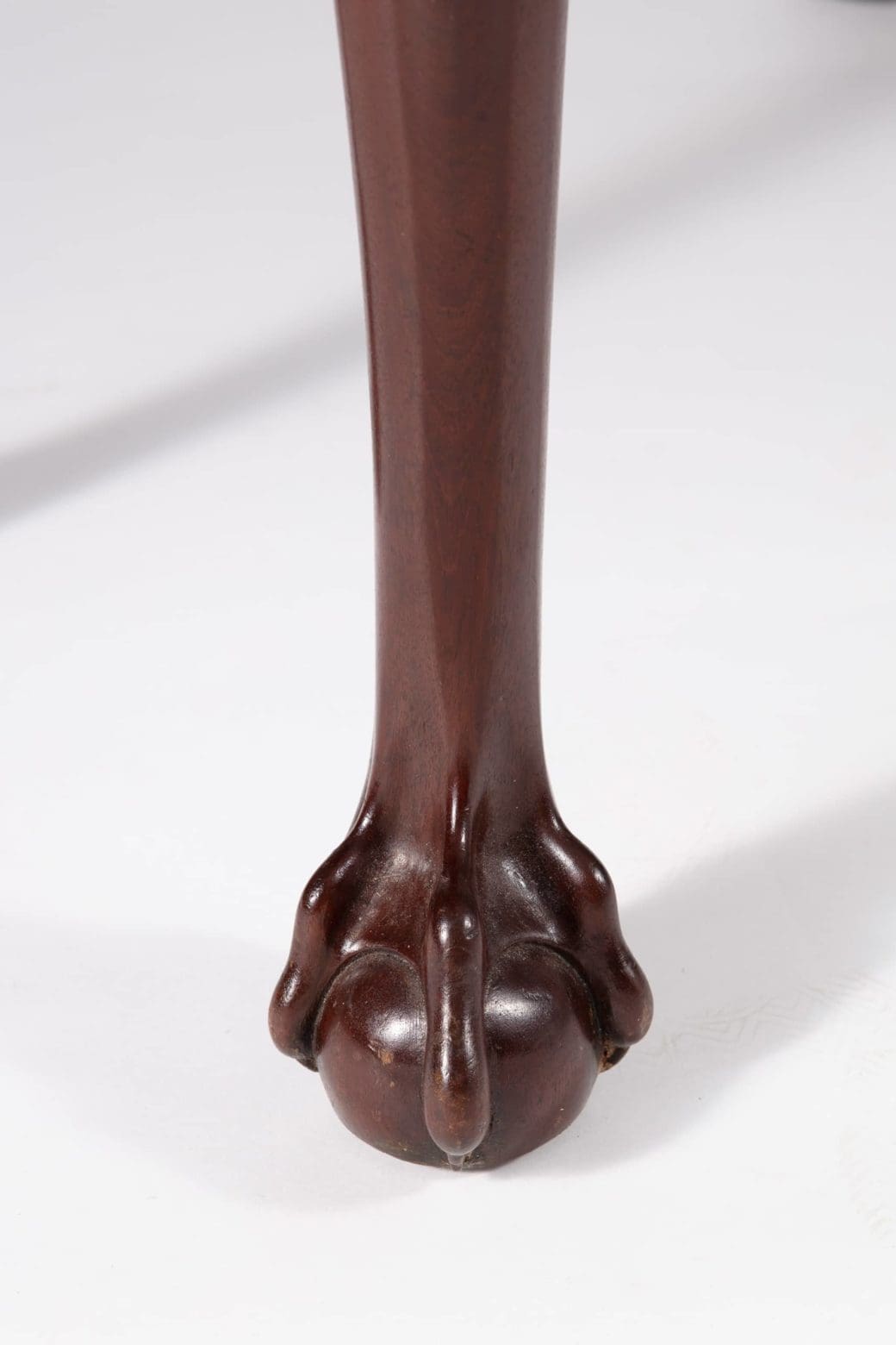 George III Mahogany Card Table cabriole leg with ball and claw foot carved with scallop shell and swags detail
