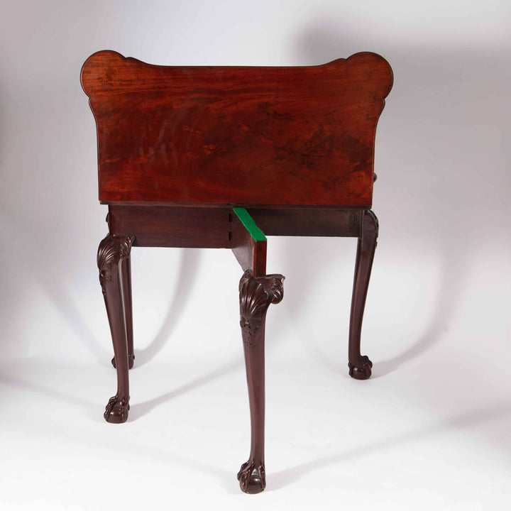 George III Mahogany Card Table mid-18th century with carved cabriole legs and ball claw feet England circa 1770