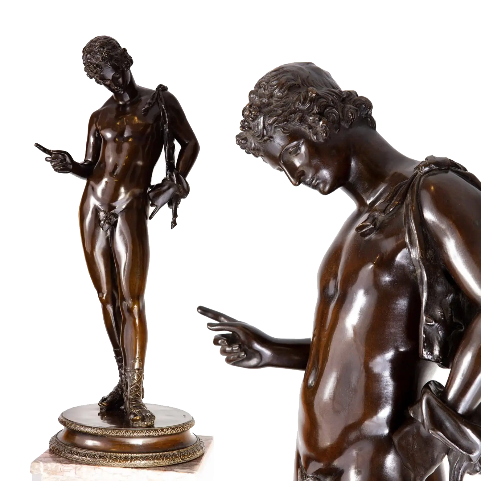 Dionysus – Narcissus 19th Century Bronze Statue Discovery