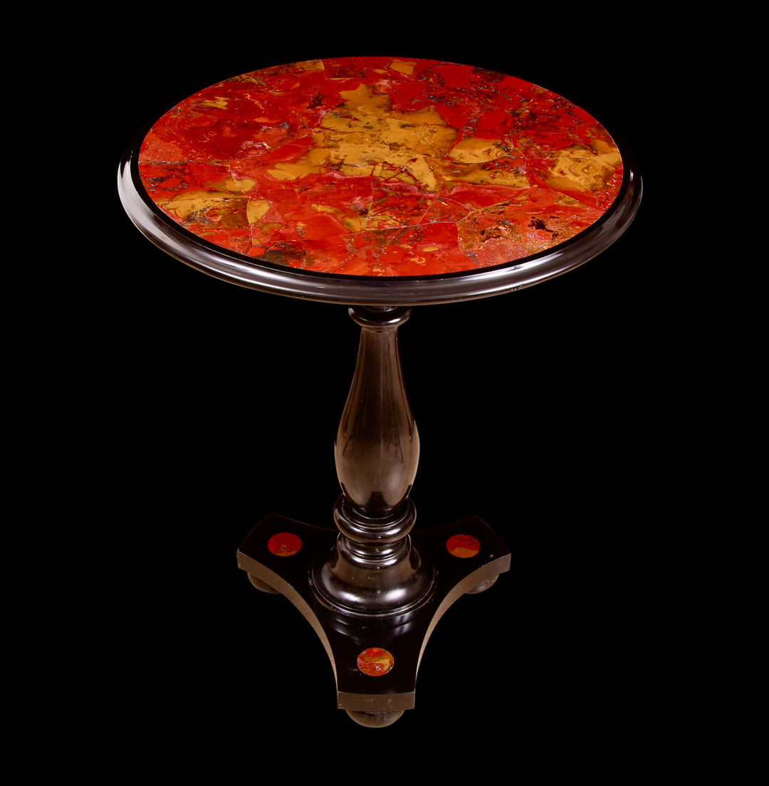 Florentine Agate Inlaid Black Marble Centre Table
