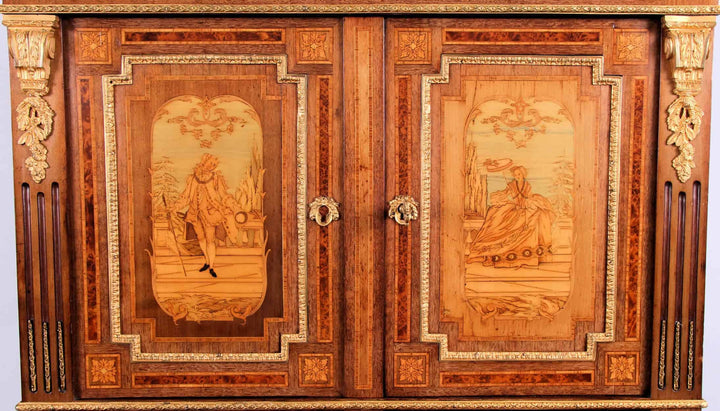 Louis XVI Revival Bonheur Du Jour by Collection CK20 featuring detailed marquetry and ormolu mounts in mahogany wood
