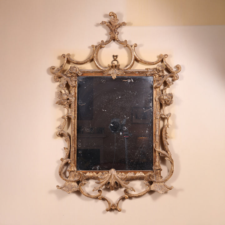 A small giltwood George III mirror