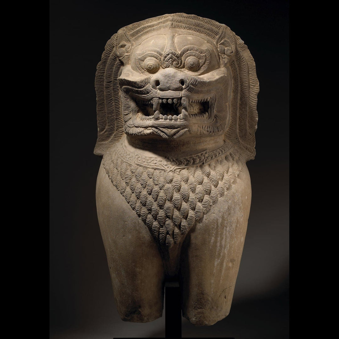 Khmer Dvarapala Statue - Cambodian or Thai Guardian Lion