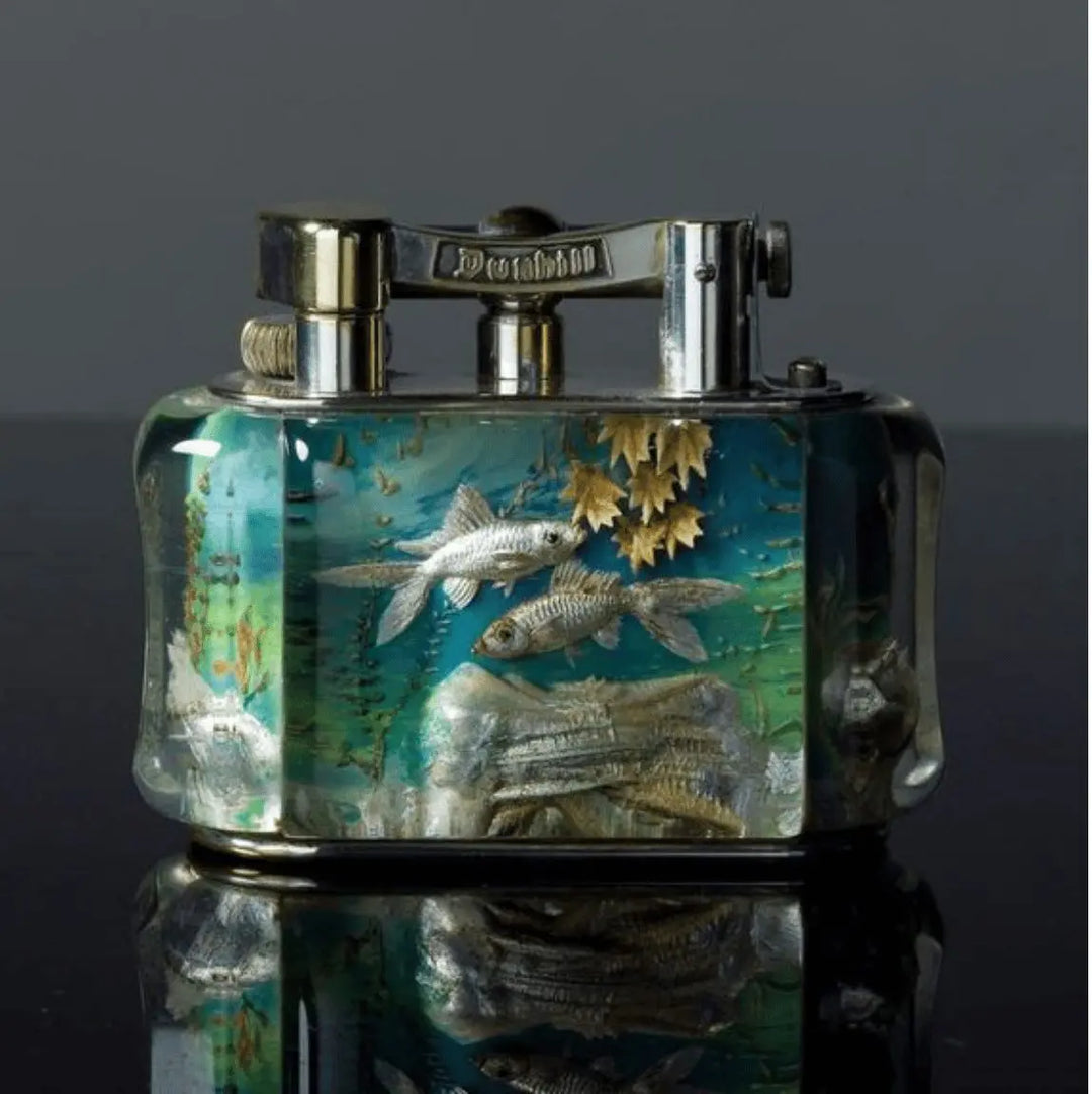 Sold Half Giant Dunhill Aquarium Table Lighter