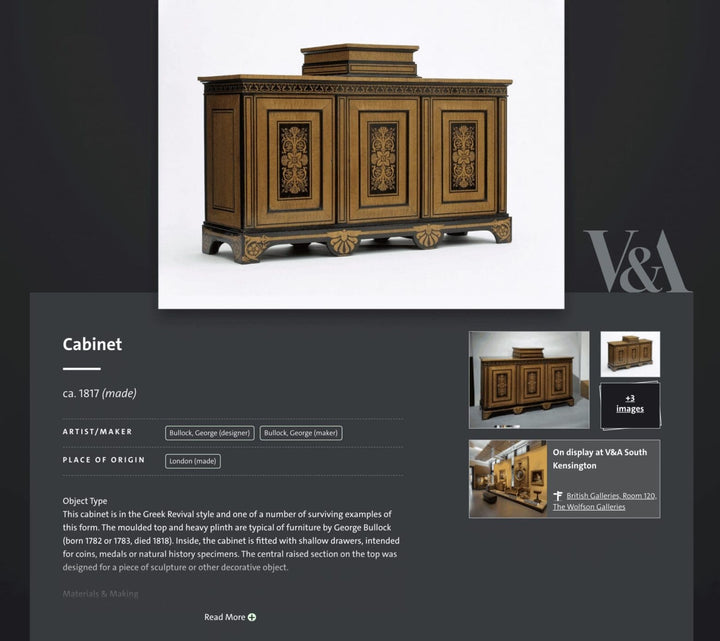 George Bullock Breakfront Rosewood and Brass Inlaid Side Cabinet with glazed doors and floral marquetry panels circa 1810