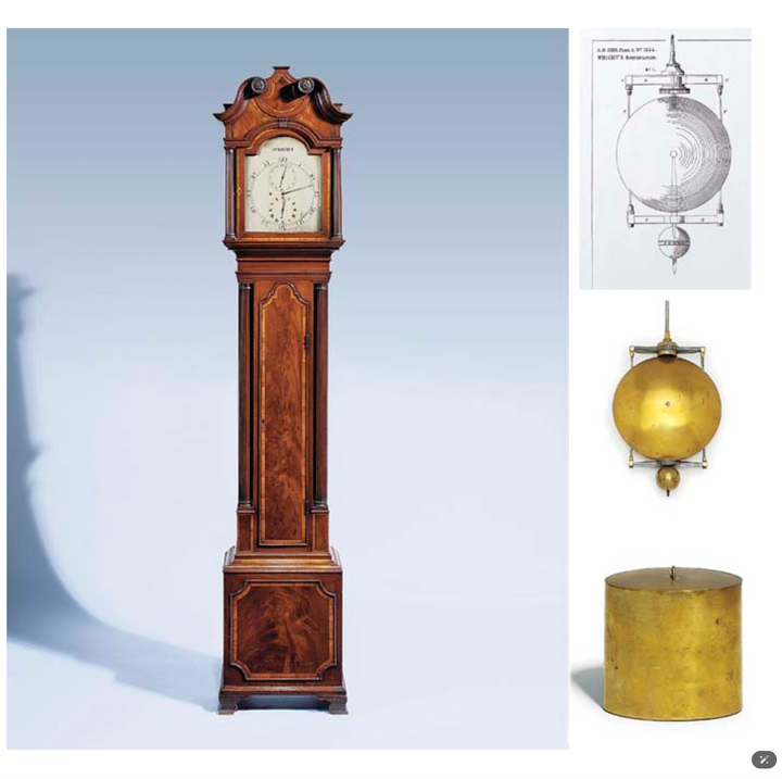 George III mahogany longcase regulator clock by Thomas Wright, circa 1785, offered by Nicholas Wells Antiques