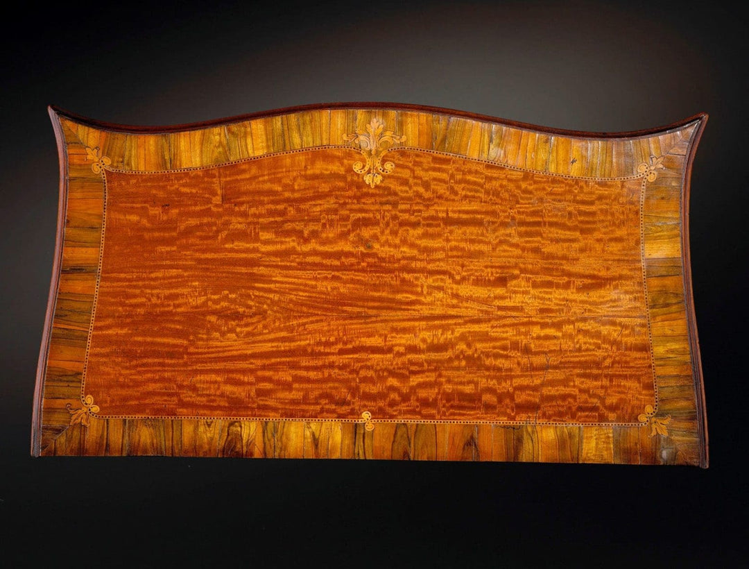 Intricately crafted satinwood marquetry panel from George III cabinet by Ince & Mayhew, Collection CK20 exclusive.