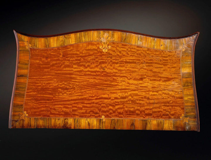Intricately crafted satinwood marquetry panel from George III cabinet by Ince & Mayhew, Collection CK20 exclusive.