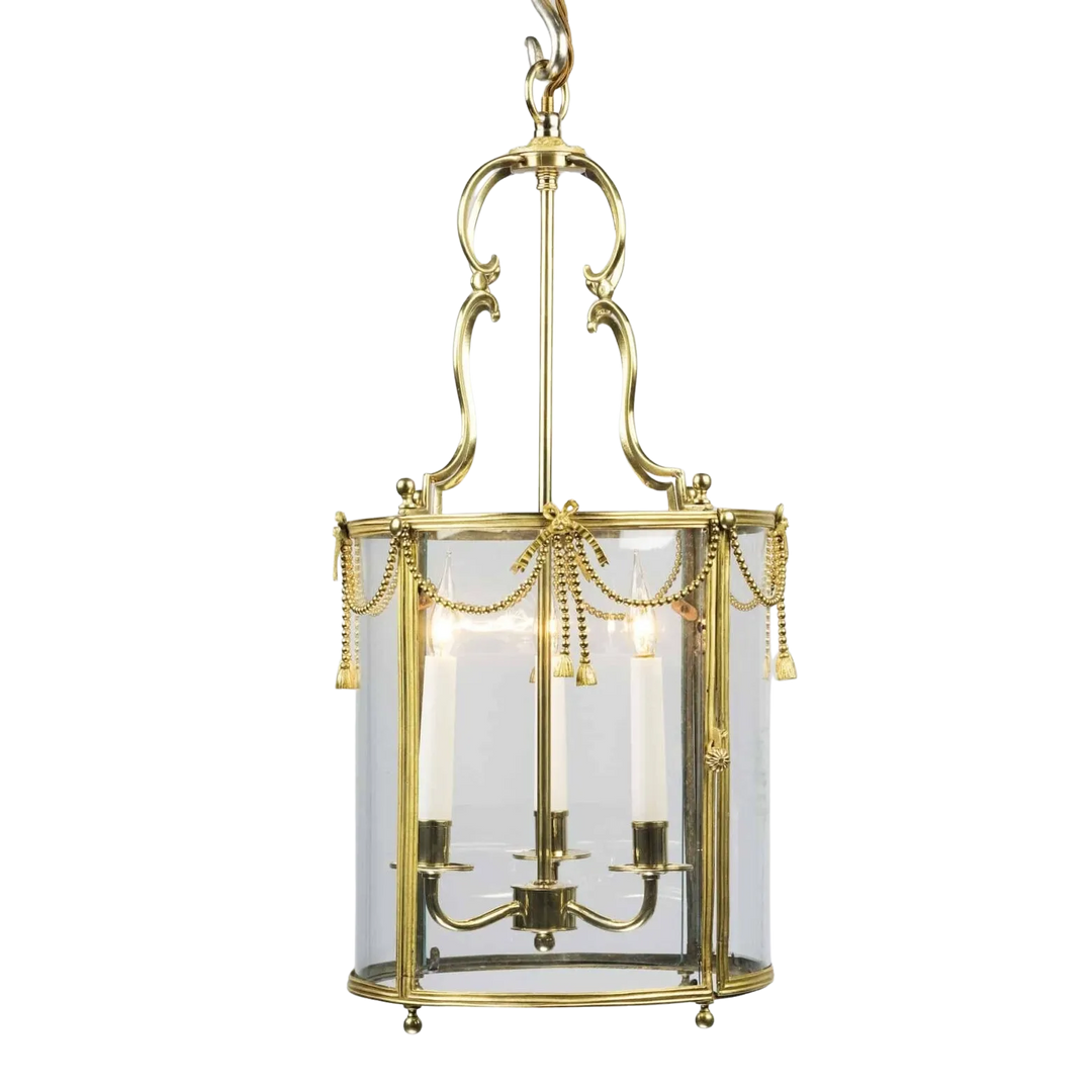 A Miniature Louis XVI Brass Circular Lantern