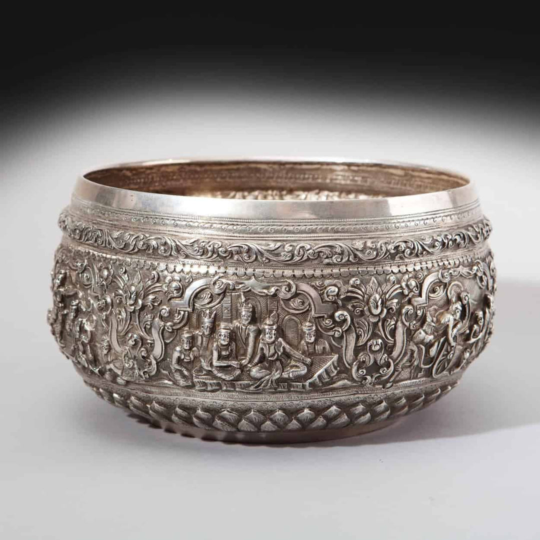 A Burmese Silver Rice Bowl