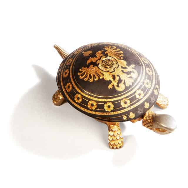 A Damascened Eibar Toledo Gilt Tortoise Bell