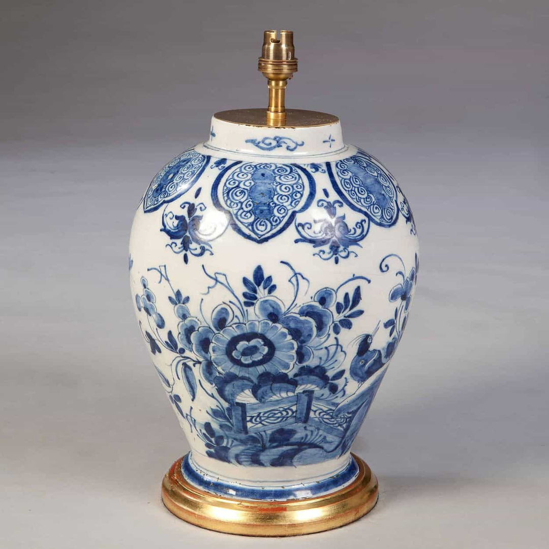 18th Century Dutch Delft Vase Mounted As A Lamp