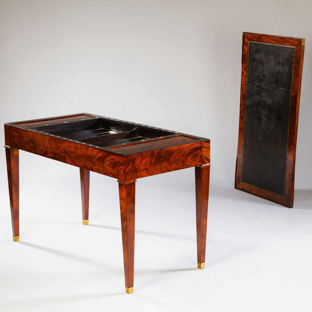 A Fine Directoire Mahogany Tric Trac / Backgammon Table