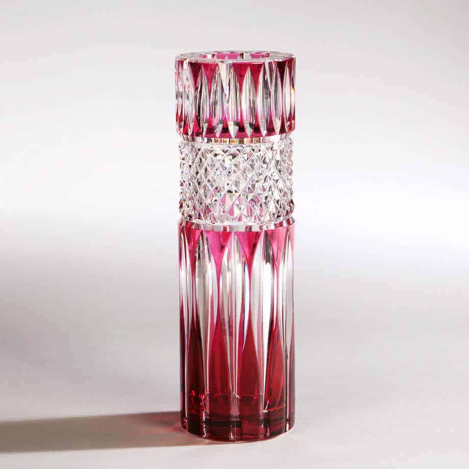 A Fine Val St Lambert Ruby Over Clear Glass Vase