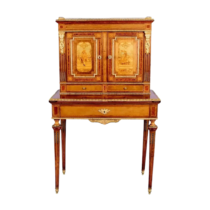 Louis XVI Revival Bonheur Du Jour by Diehl in mahogany with marquetry and ormolu, Collection CK20
