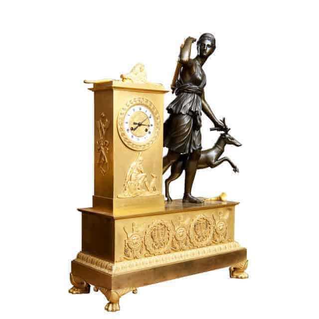 Large Empire Bronze And Ormolu Mantel Clock