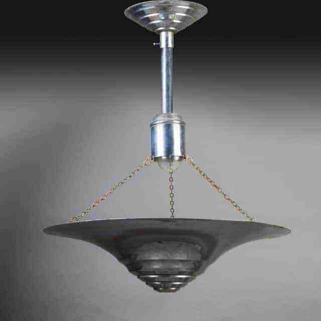 Art Deco Nickel Plated Ceiling Light