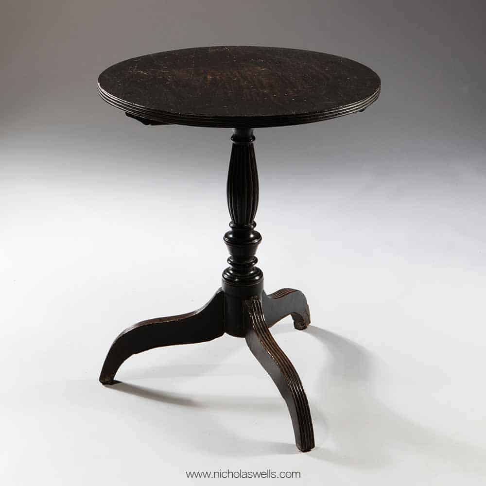 Round Ebonised Indian Occasional Table