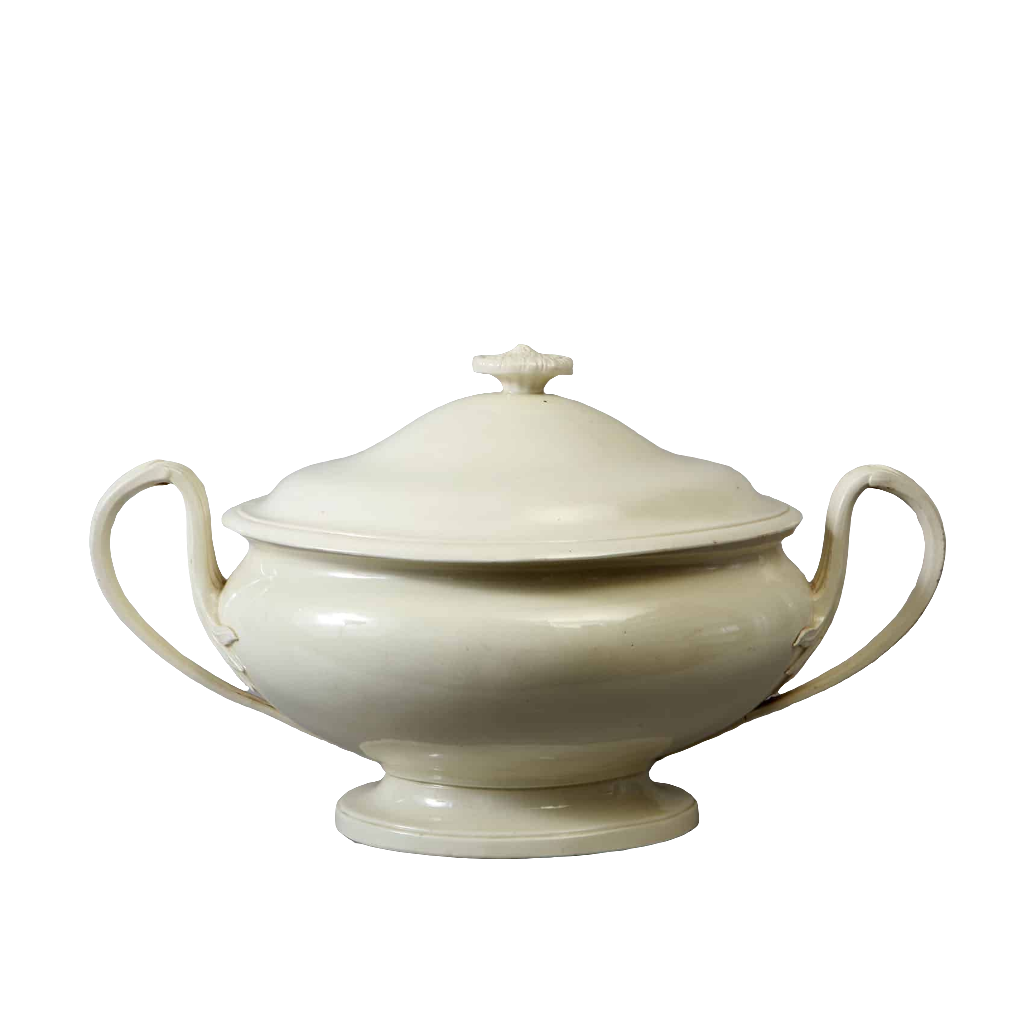 19th Century French Oval Creamware Tureen and Cover