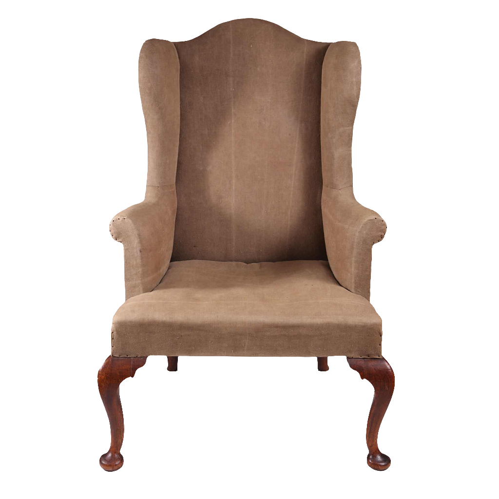 Early 18th Century Walnut Pad Foot Wing Chair
