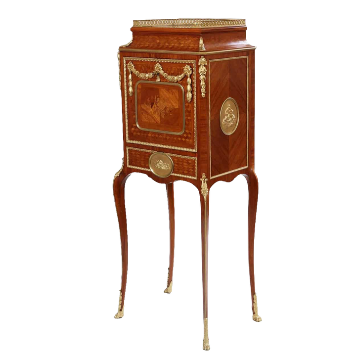 Napoleon III secretaire cabinet with gilt bronze mounts and intricate parquetry by Nicholas Wells Antiques