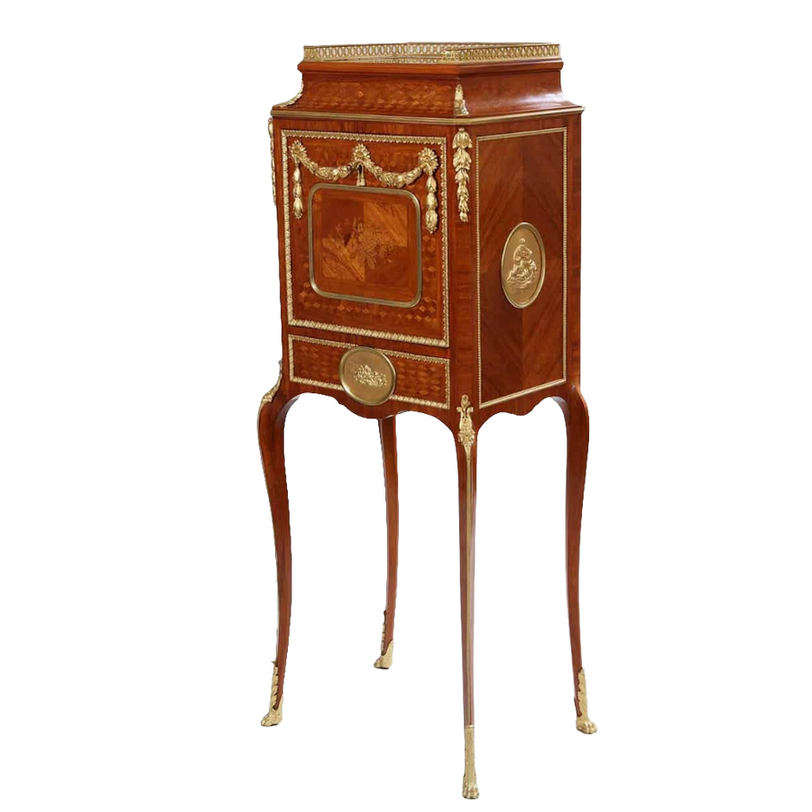 Napoleon III secretaire cabinet with gilt bronze mounts and intricate parquetry by Nicholas Wells Antiques