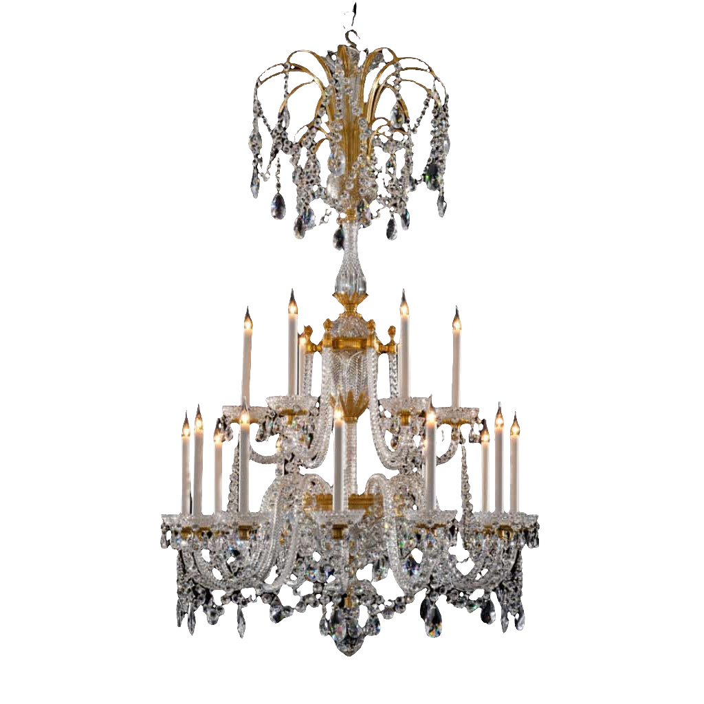 18 Branch Osler Perry Cut Glass and Ormolu Chandelier