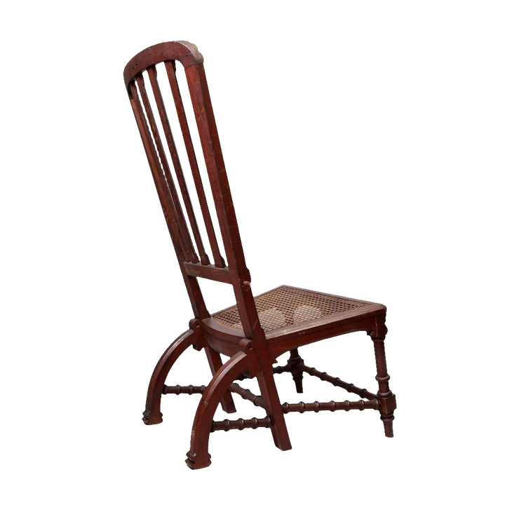 Late 19th-century Spanish Barcelona Chair with hand-caned seat and Gothic-Japanese design by Collection EE30
