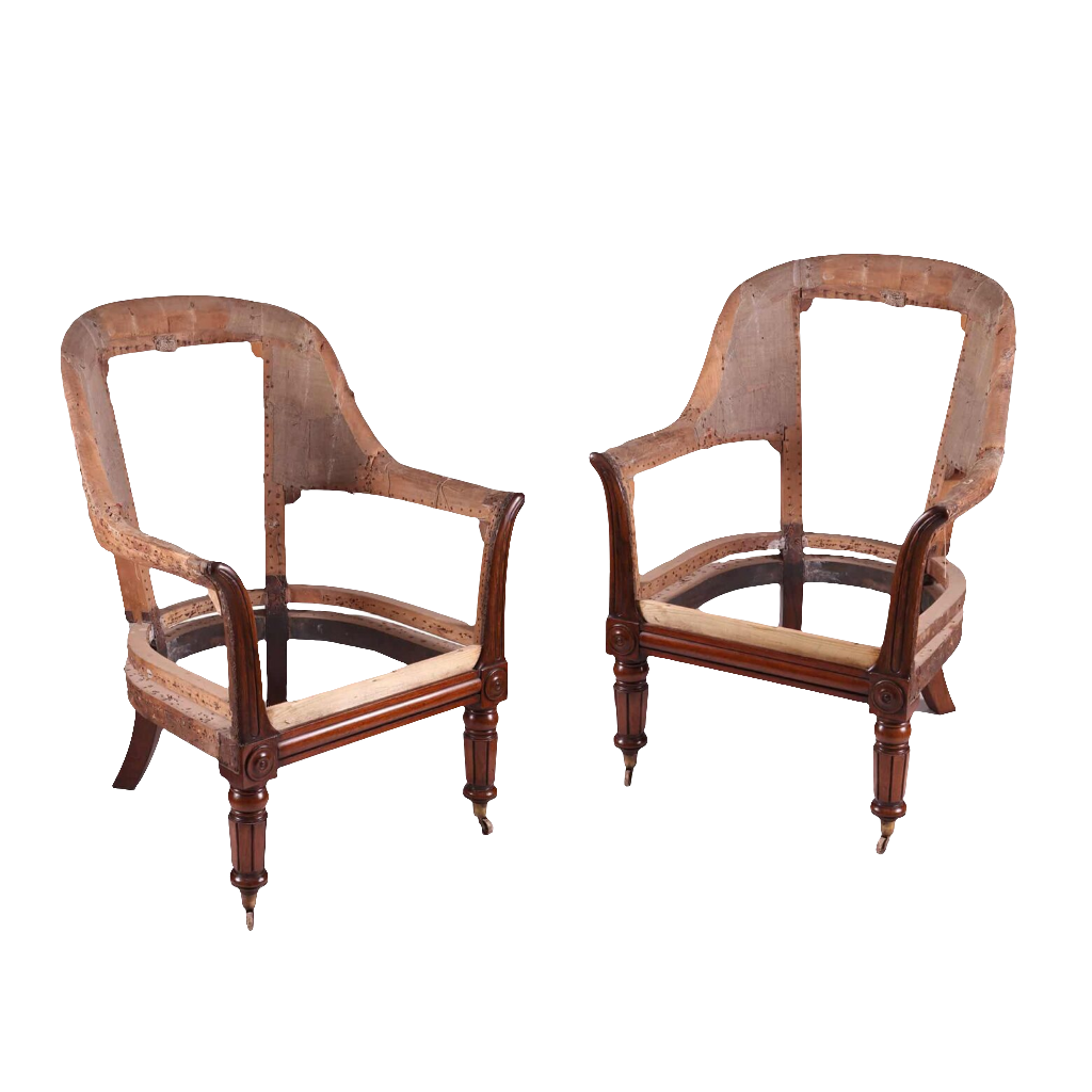 Pair of William IV Library Armchairs