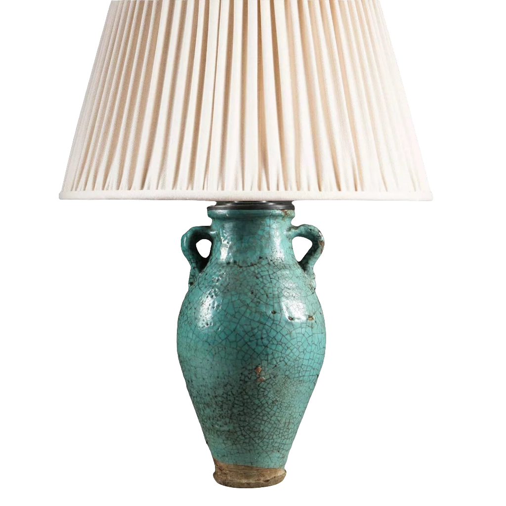 Persian Turquoise Crackle Glazed Lamp Nicholas Wells Antiques