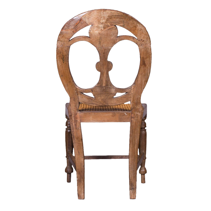 19th century Goan side chair with pierced oval back and cane seat by Nicholas Wells Antiques, circa 1850
