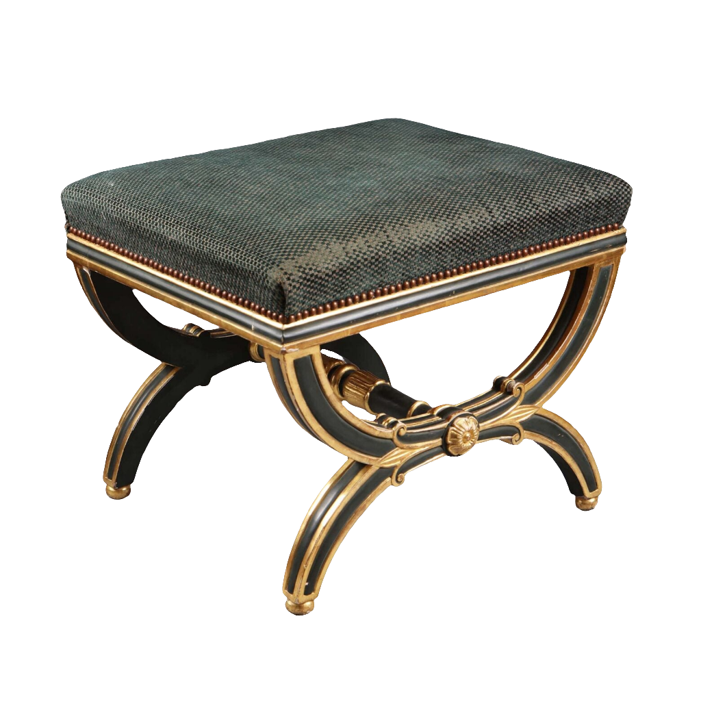 Regency X Frame Parcel Gilt Stool