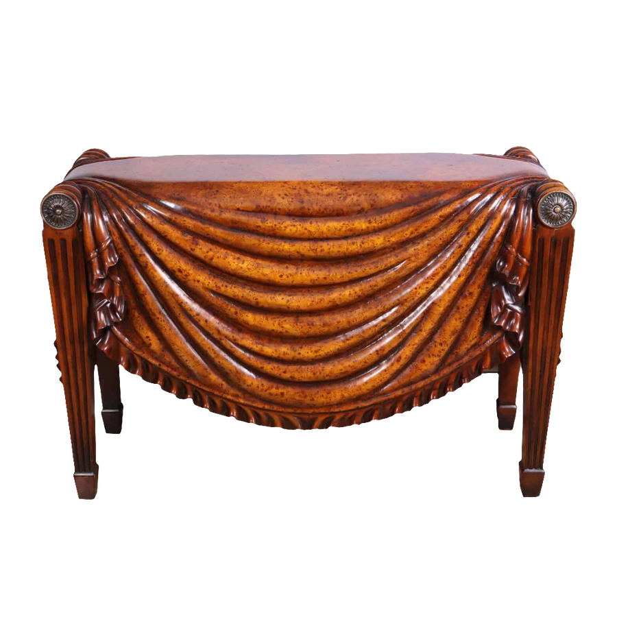 Centre Table after a Design By Charles Heathcote Tatham 20th century wooden table with draped front panel design.