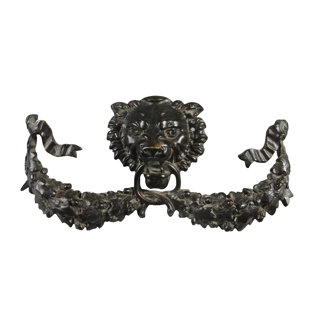 19th Century Bronze Lion Head Mount