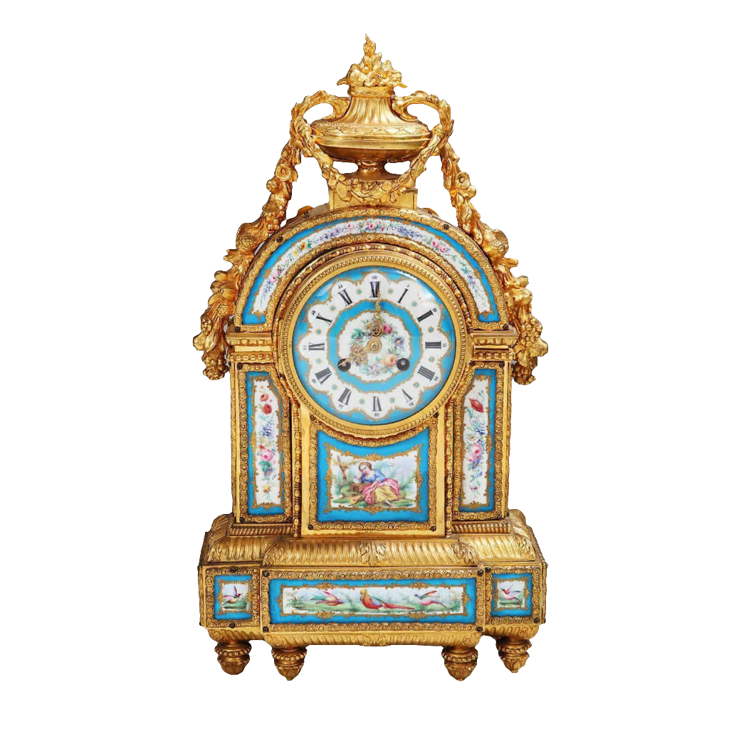 Sèvres Porcelain Blue Celeste Clock - Nicholas Wells Antiques
