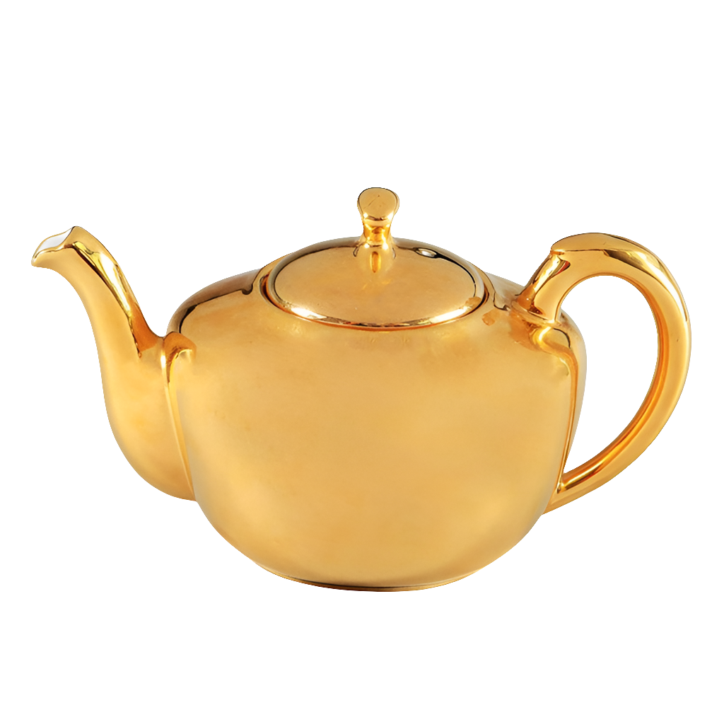 Royal Worcester 1970's Gold Lustre Teapot Discovery - Nicholas