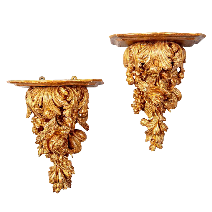 Pair of George III Giltwood Wall Brackets