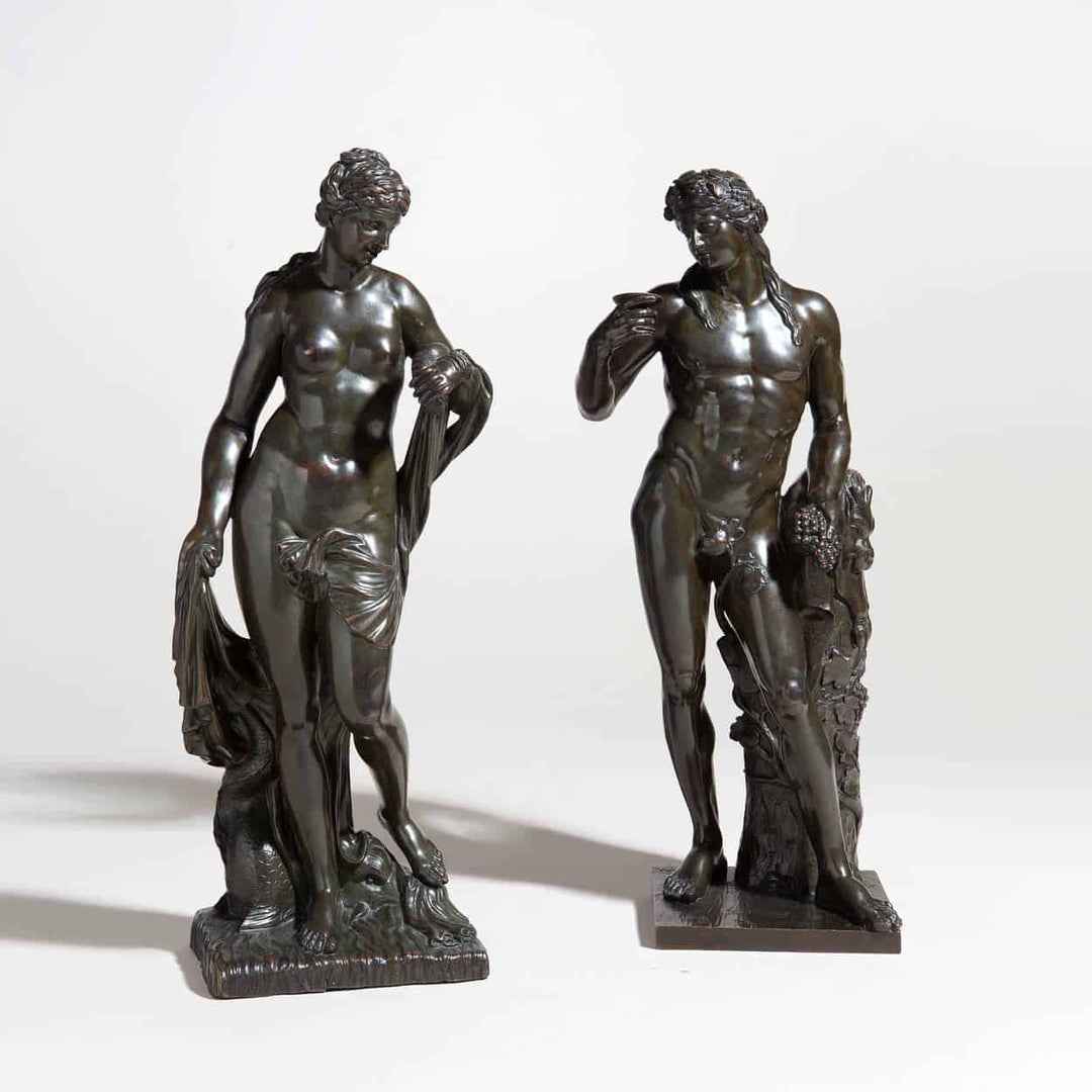 Bronze Figures Of Amphritite And Bacchus