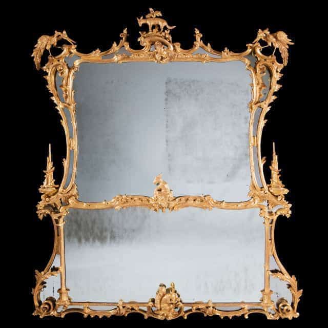 Chippendale Giltwood Overmantel Mirror