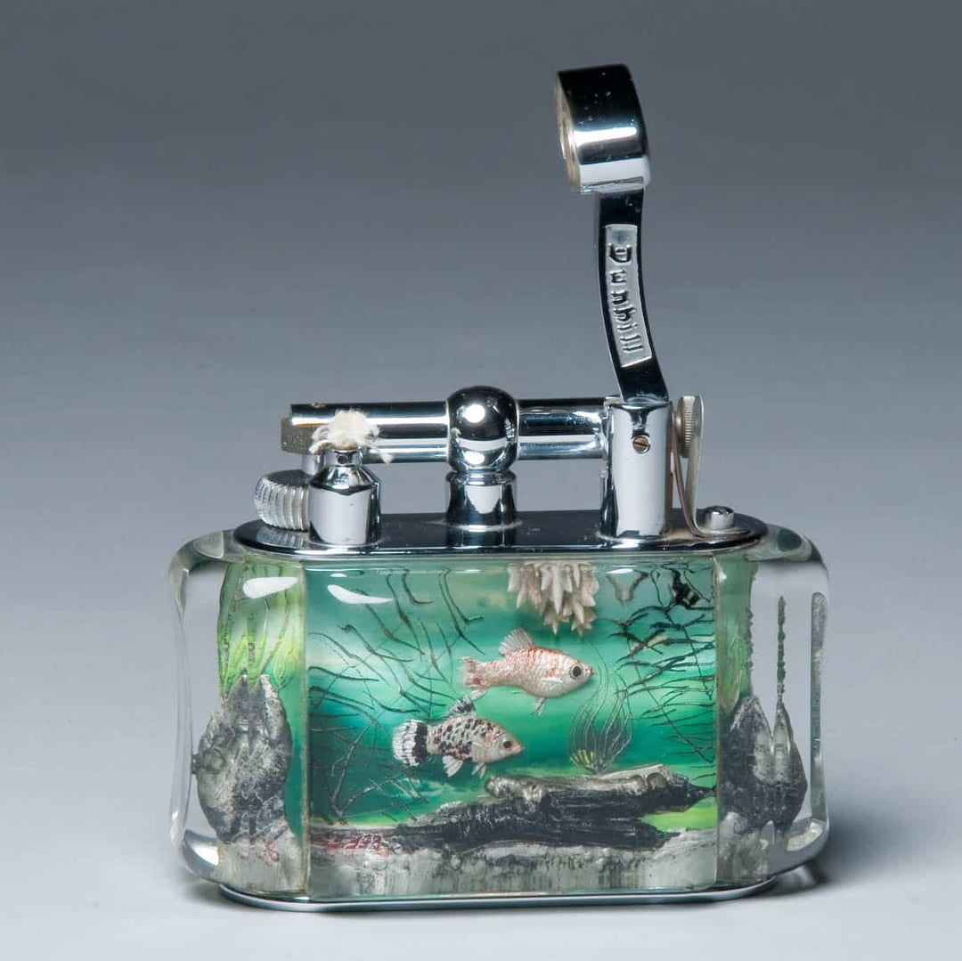 Sold Rare Half Giant Dunhill Aquarium Table Lighter
