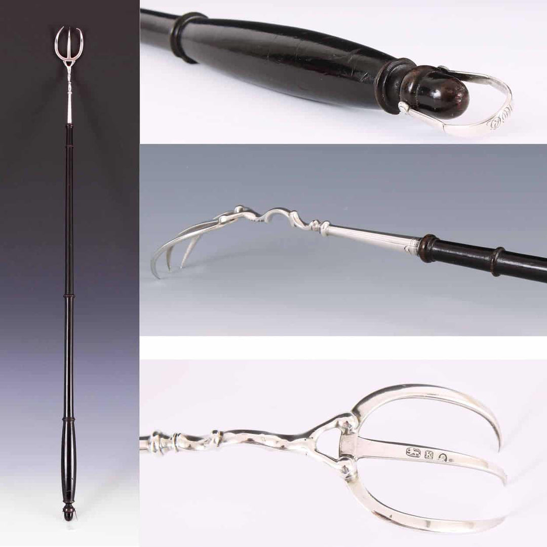 Very Fine George III Silver Mounted Toasting Fork
