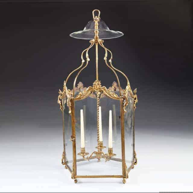 Louis XV Gilt Bronze Ormolu Hall Lantern