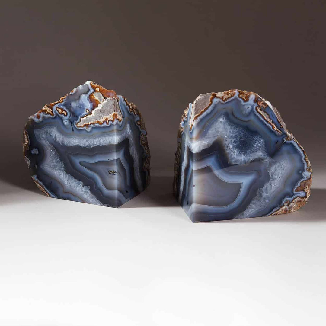 Natural Polished Agate Stone Bookends