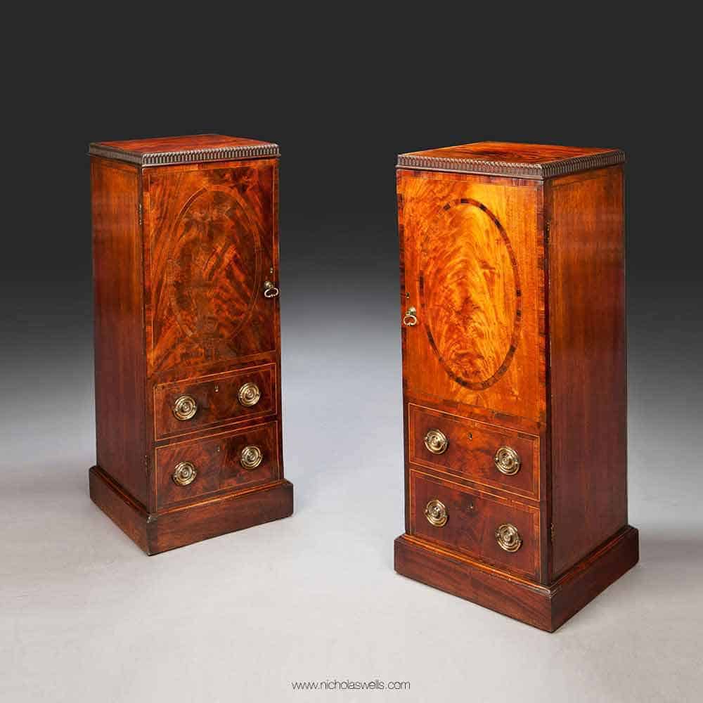 Pair Of George III Mahogany Pedestal Cupboards